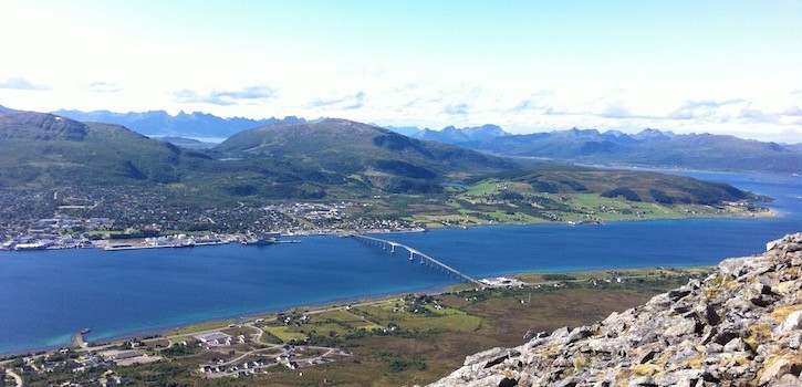 Sortland sentrum fra Strandheia